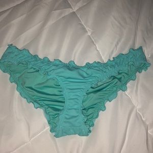 Shade and Shore aqua ruffle cheeky bikini bottle.